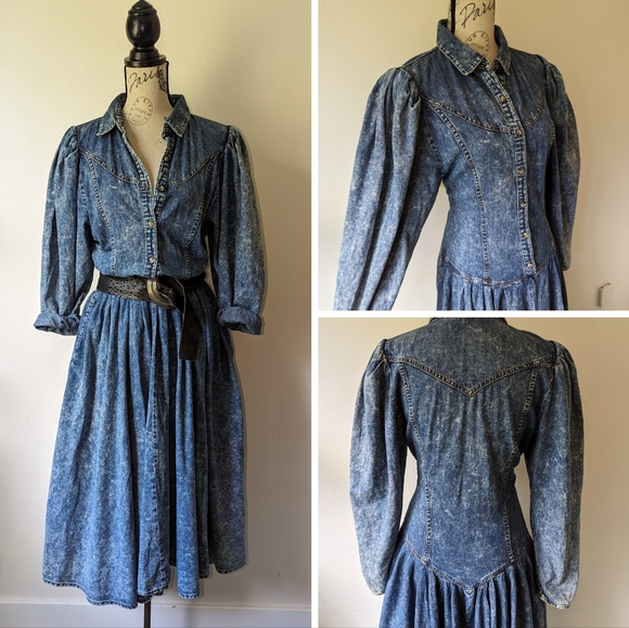 Vintage Dresses & Skirts - Vintage Denim Dress - 80's /90's